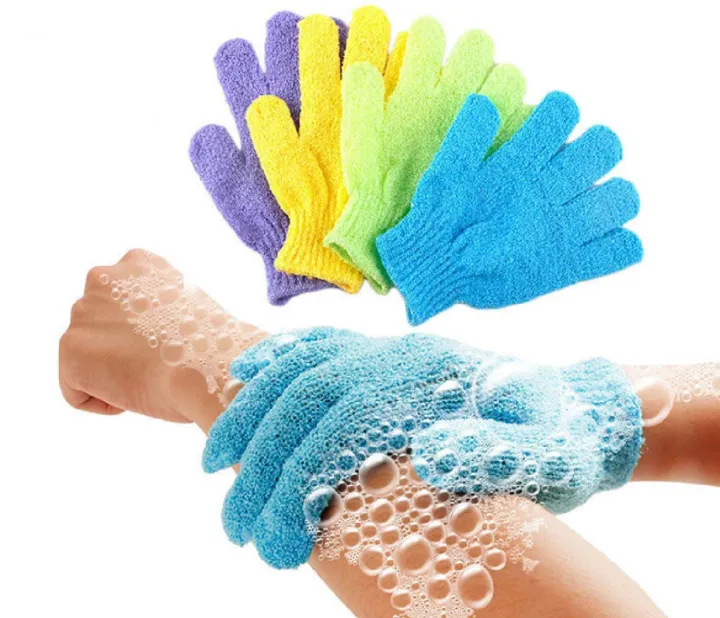 2pcs%20Shower%20Bath%20Exfoliating%20Wash%20Skin%20Spa%20Massage%20Scrub%20Body%20Scrubber%20Glove%20-%20Multicolor%20-%20Image%202