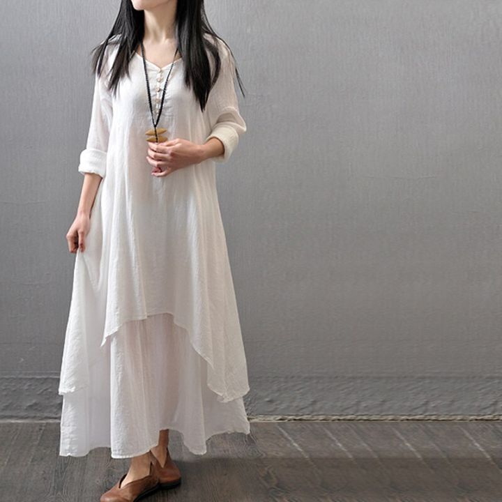Summer%20Women%20Boho%20Vintage%20Kaftan%20Loose%20Gypsy%20Maxi%20Dress%20Two-piece%20Literary%20Irregular%20Large%20Swing%20Dress%20Robe%20-%20Image%205