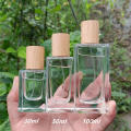 Bottom High-End Spray Wooden Lid Perfume Bottle Perfume Perfume Bottle 30ml50ml100ml White Material Glass Thick.