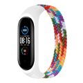 For Xiaomi Mi Band 6 / 5 / 4 / 3 Universal Nylon Elasticity Weave Watch Band, Size:M 160mm(Rainbow). 