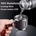 Stainless Steel Thermos Cup Large Capacity Vacuum Flask Coffee Tea Milk Travel Water Bottle Insulated Thermos Handbag Gift Box. 