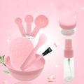 Diy Facemask Mixing Tool Kit With Big Volume  Bowl Spatula Brush Spray Bottle Puff Soaking Bottle Gauges Pack Of 9 - Makeup Brush Set. 