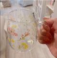 new 520ml Heat-resistant thickened glass cup with simple large-capacity drinking cup 4pcs set.