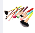 Soft Kabuki Makeup Brush Set 10 Pieces Premium Synthetic Kabuki Makeup Brush Set-Black Gold. 