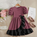 Attractive Fashionable Design Baby Girl  One Piece Dress Dubai Charry Fabric. 