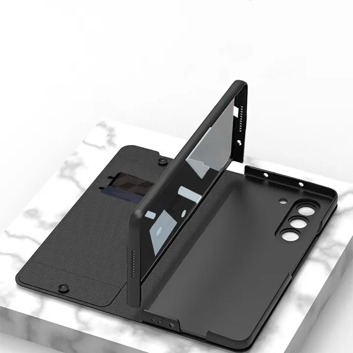 MOBICASE%20For%20Samsung%20Galaxy%20Z%20Fold%203%20Fold%204%20Fold%205%205G%20Back%20Cover%20Leather%20Pen%20Holder%20Armor%20Case%20Back%20Protection%20Hard%20Cover%20Leather%20Cover%20Case%20-%20Image%203