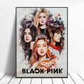 Korean Girl Fashion Pretty Hd Print Painting Group Black Pink Art Canvas Poster Home Wall Fashion Girl Room Living Decor Poster.
