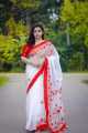 Trendy And Fashionable Afsan Print Saree for Women. 