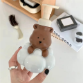 With Refillable Containe Shampoo Pump Bottle Fun and Functional Bathroom Accessory 250ml Milk Tea Color.
