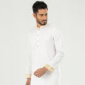 Masculine  Premium Semi Fit Panjabi - White. 