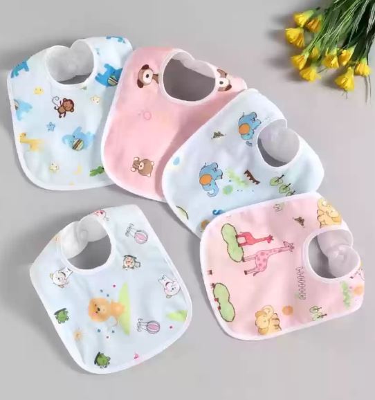 3 Piece Soft Cotton Elegant and Stylish Bibs for Newborn baby