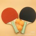 Factory direct sales 105-1 table tennis racket suction card set, 5 centimeter board, two rackets, three balls, color handle single-sided rubber. 