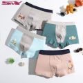 Pack Of 4-Kid Boy Cotton Boxer Cute Cartoon Comfortable Underwear Soft Panties Kids Suitable For Baby Boys 2-12 Years Old. 