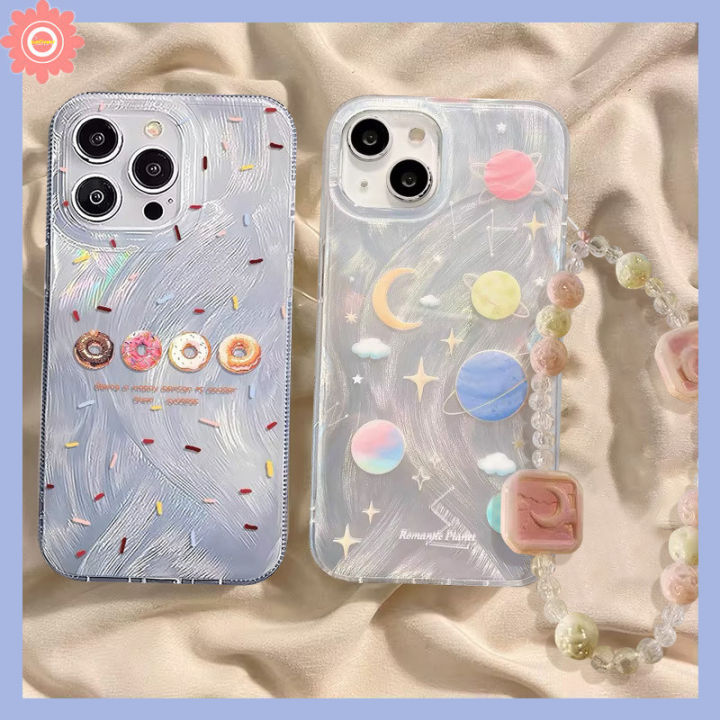 For Oppo A53 A57 A78 A38 A18 A92 A76 A12 A17K A77 A17 A33 A16K A54 A58 A95 A96 A15 A5 A16s A31 A3s A5s A9 A7 A74 A16 Reno 5F 5 4F 6 Laser Card Creative Moon Star Cute Donuts Case