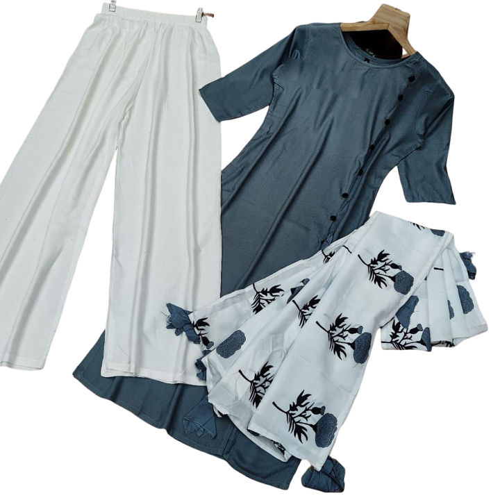 Stylish Addition Linen Fashionable Ready shalwar kamez and orna For Stylish Girls ( 3 pcs ) - Modern - Choice Expression