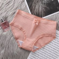 Soft Rib Milk-Silk Panty – Breathable Mid Waist Comfortable Underwear.