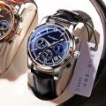 POEDAGAR 2021 Men Watches Leather Quartz Watches Top Brand Luxury Blue Wristwatch Waterproof Luminous Fashion Sport Clock.