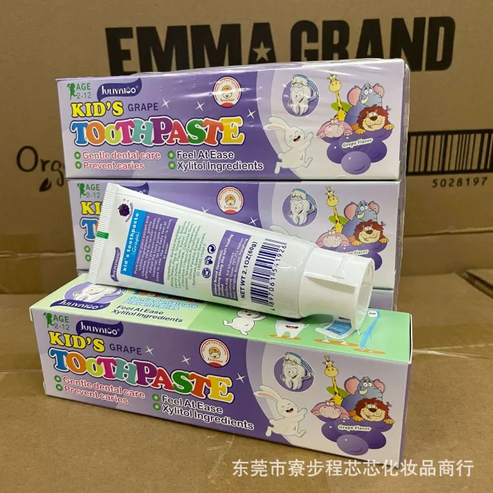 Juliet%20Fruit%20Flavor%20Children's%20Toothpaste%20Strawberry%20Milk%20Banana%20Grape%20Three%20Flavors%2060g%20-%20Image%203