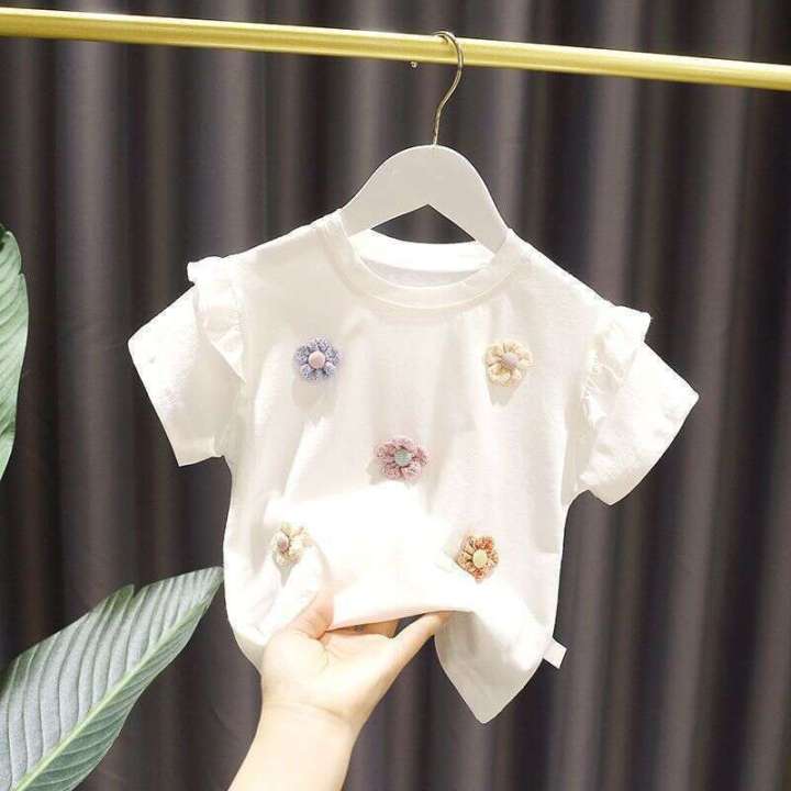 short%20sleeved%20t%20shirt%20children's%20top%20baby%20half%20sleeved%20girls'%20summer%20outfit%20Zhongmin%20one%20-%20Image%205