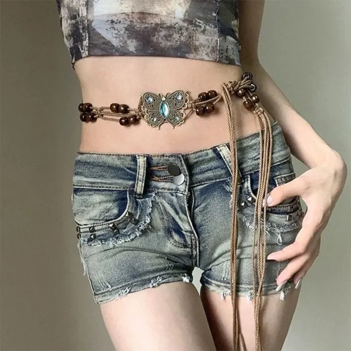 Bohemian%20Style%20Butterfly%20Rhinestone%20Woven%20Belt%20Handmade%20Wooden%20Bead%20Women's%20Belt%20Casual%20Vacation%20Style%20Waist%20Rope%20-%20Image%206