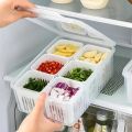 Refrigerator Storage Box 6 Grid Food Vegetable Fruit Storage Box Fridge Organizer -The Asia Express. 