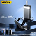 Remax RPP-173 Hunergy Series 22.5W PD + QC 4 USB Ports 60000mAh Fast Charge Power Bank for Samsung / Xiaomi / Huawei / Oppo / Vivo / Realme / OnePlus. 