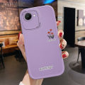Hontinga for Realme C30 Back Cover PU Leather Simple Colorful Phone Case Soft Silicone Edge Mobile Cover.