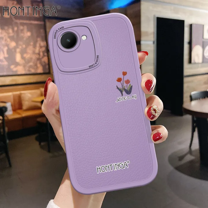 Hontinga%20for%20Realme%20C30%20Back%20Cover%20PU%20Leather%20Simple%20Colorful%20Phone%20Case%20Soft%20Silicone%20Edge%20Mobile%20Cover%20-%20Image%202