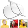 Protective Cap Replaceable Hat Brim Clear Hood Raincoat Jacket Face Protector Poncho Transparent Rainproof. 