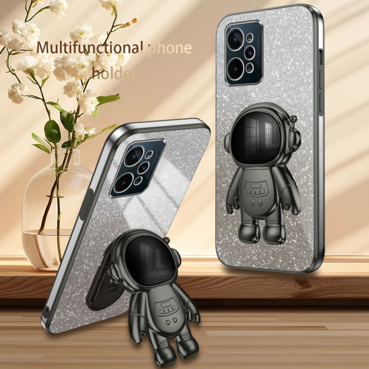 AnDyH%20Phone%20Case%20for%20OPPO%20Realme%20C31%204G%20Flash%20Powder%20Gradient%20Plating%20Casing%20with%20Astronaut%20Stand%20-%20Image%204