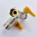 2X Brass Water Diverter 3 Way Shower Diverter Valve T Adapter Shower Shut-Off Valve for Showerhead and Shower Hose.
