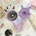 Stylish Cute Rechargeable Hand Fan With Mobile Stand & Spray For Indoor & Outdoor Use - Multicolor. 