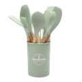 12PCS Food Grade Silicone Kitchen Cookware Utensils Turner Spatula Measuring Spoons Practical Cooking Tool Kitchenware Set. 