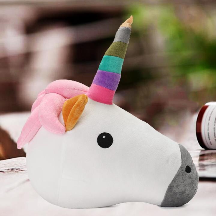 Unicorn Emoji Pillow Rainbow Pink Emoticon Cushion Soft Smiley 32cm -