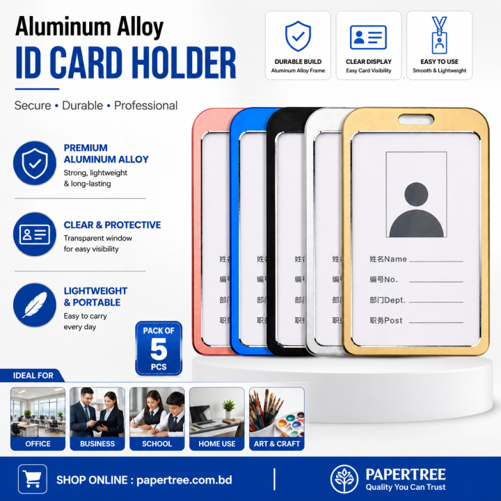 Aluminum Alloy Metal ID Card Holder All Colors