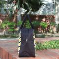 Lunch Carry Bag, Cotton Fabric, Yellow & Black, (9.5″x7.5″x5″).