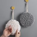 Chenille Hand Towels Kitchen Bathroom Hand Towel Ball with Hanging Loops Quick Dry Soft Absorbent Microfiber Towels. 