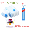Vacuum Storage Bags with Hand Pump( 4 Pack Small bag )- Space Saver Solution for Home Organization Size 50x70cm. 