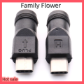 Family Flower Flash Sale DC Power Adapter Converter 5.5x2.1mm Female Jack to USB Type C Male Connector. 