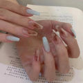 24pcs Nails Long Square Love Heart Designed Rouge Nail Art Full Cover Press On Nail Tips Women Finished Nail Extension.