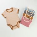 0-2 Years Babany bebe New Unisex Romper For Babies Clothes Short Sleeve Solid Color Splicing And Contrasting Colors Romper. 