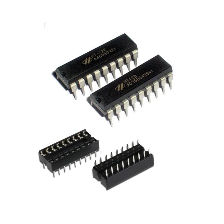 Ht12E + Ht12D Encoder Decoder Ic With Ic Base For Diy Tx Rx - Solar Panel
