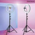 10inch Ring Light Tripod Stand Studio Set for YouTube/Facebook Live Video/Tiktok Video - 7 Feet Long 200 Cm.