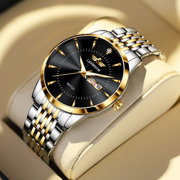 Classic%20&%20Sleek%20LANMSOM%20Men's%20Quartz%20Watch:%20Water-Resistant%20to%2030m,%20with%20Calendar%20Date,%20Elegant%20Steel%20Strap%20for%20Everyday%20Style%20-%20Image%204