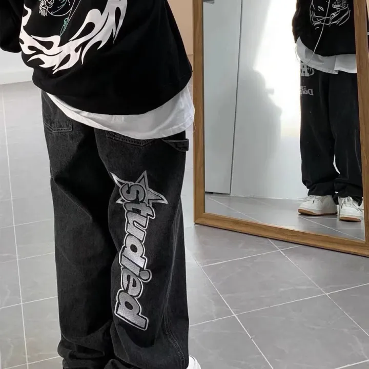 Baggy%20Jeans%20American%20Vintage%20Embroidered%20Black%20Jeans%20Men%20Spring%20and%20Autumn%20Personalized%20Fashion%20Trousers%20Cargo%20Pants%20Men%20-%20Image%207