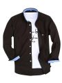 Navy Blue Cotton Long Sleeve Casual Shirt For Men. 