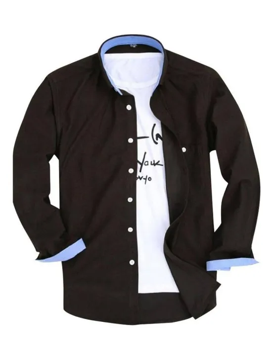 Navy%20Blue%20Cotton%20Long%20Sleeve%20Casual%20Shirt%20For%20Men%20-%20Image%202
