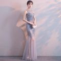 Evening Gown Women's Banquet High-End Generous Long Temperament Gorgeous Host Socialite Dress Fishtail.