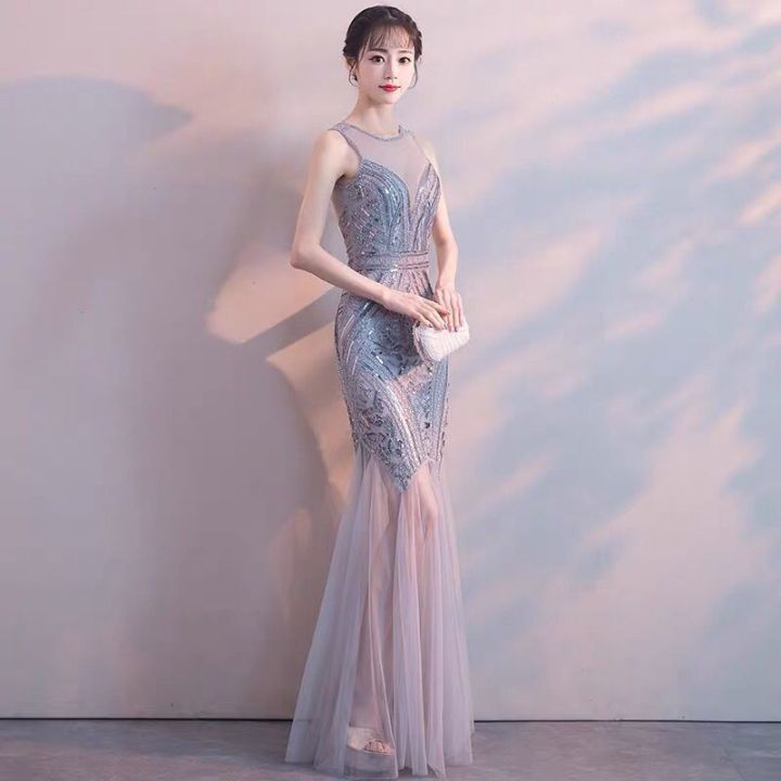 Evening%20Gown%20Women's%20Banquet%20High-End%20Generous%20Long%20Temperament%20Gorgeous%20Host%20Socialite%20Dress%20Fishtail%20-%20Image%209
