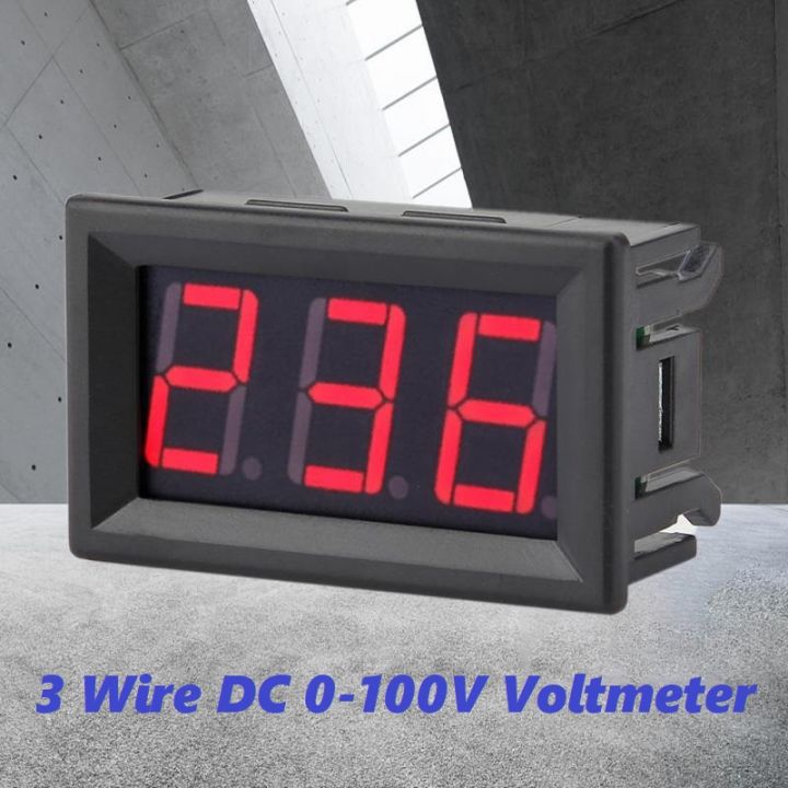 DC%200-100V%200.56%E2%80%B3%20Inch%20Digital%20Display%20Voltmeter%20Panel%20Mount%20Home%20Use%20Voltage%20Display%203%20Wire%20Digital%20AC%20Voltmeter%20Voltage%20Meter%20RED%20Display%20100V%20Digital%20Voltage%20Meter%20Tester%20Measuring%20&%20Levelling%20-%20Image%204